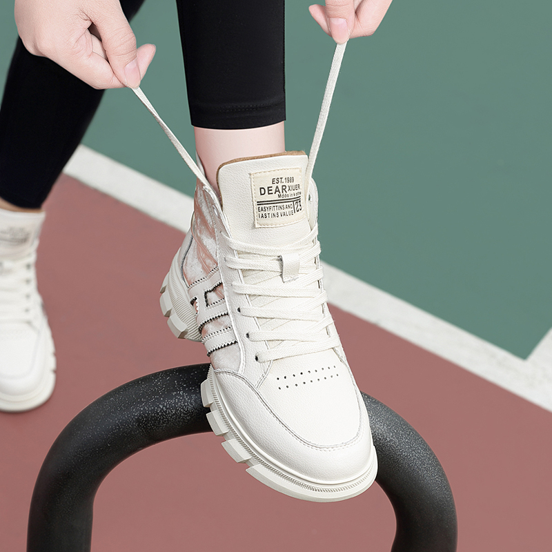 centenary时尚潮流牛皮通勤女鞋轻便简约平跟系带休闲鞋女短靴1803