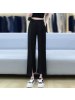Ceba开叉阔腿裤女裤春秋直筒垂感休闲高腰显瘦黑色夏季薄款微喇叭西装