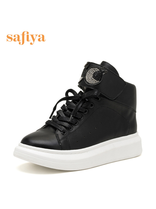Safiya索菲娅牛皮卡通眼睛松糕底潮流休闲鞋女靴子SF64116001