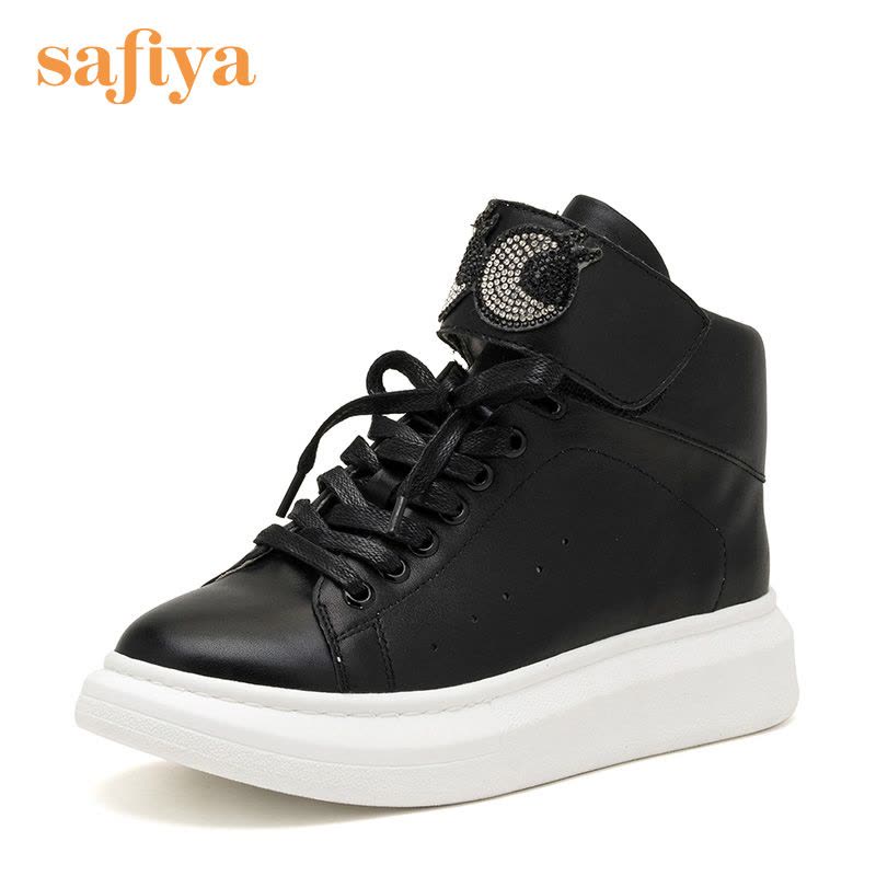 Safiya索菲娅牛皮卡通眼睛松糕底潮流休闲鞋女靴子SF64116001图片