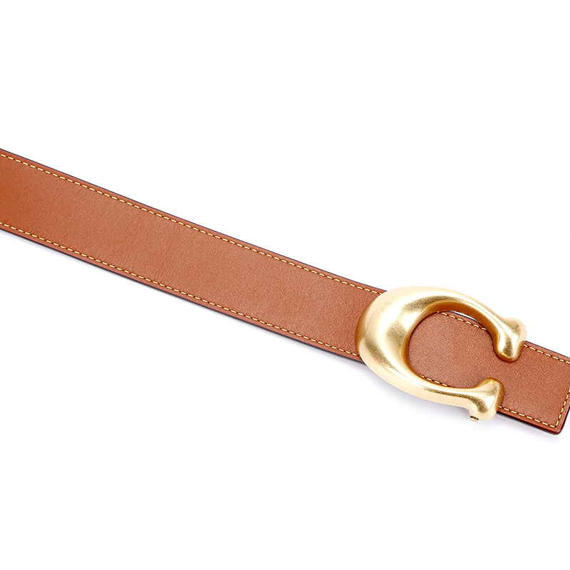 蔻驰coach奢侈品女士专柜款双面皮质腰带皮带棕色配红色78175b4oh2m号