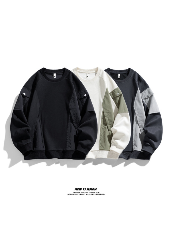 美式卫衣男春秋季新款韩版帅气百搭潮牌套头大码男装上衣圆领学生