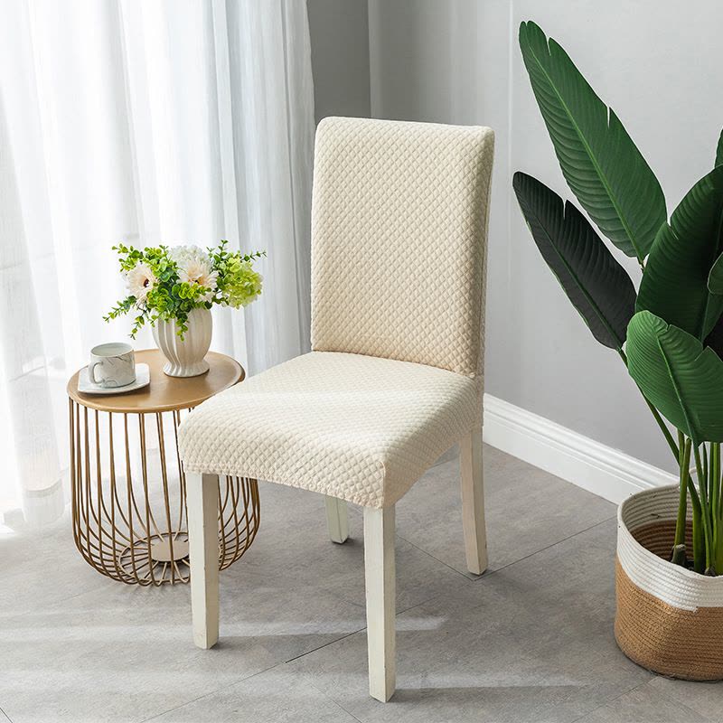 Ceba家用连体简约弹力通用座椅套针织凳套罩布艺格子餐椅套加厚椅子套图片
