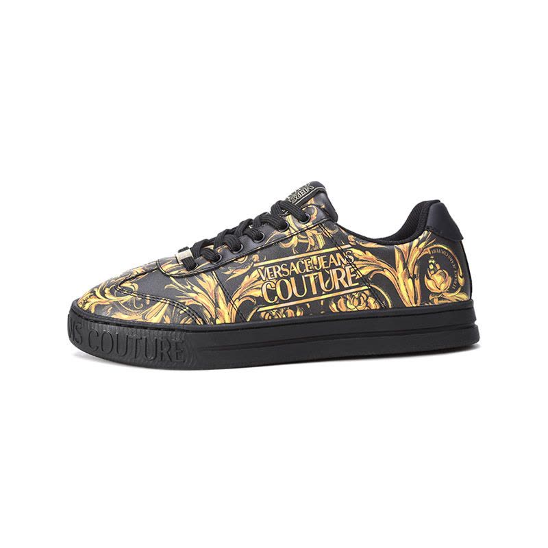 范思哲 VERSACE JEANS COUTURE 男士皮革等材质系带休闲运动鞋板鞋72YA3SK6 ZP100图片