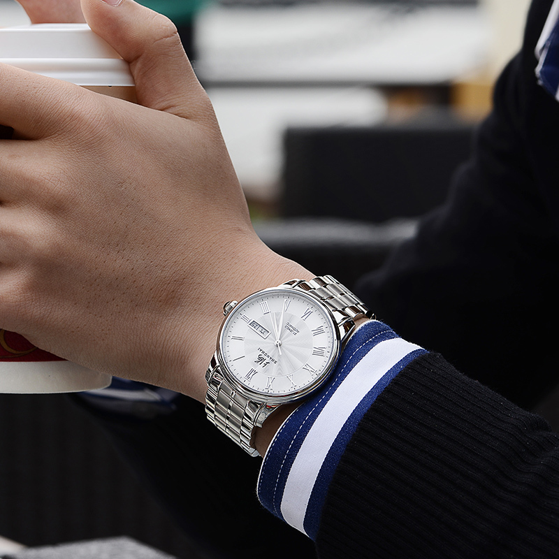 上海牌手表正品男表全自动机械表休闲情侣款男士女士腕表国产钢带防水