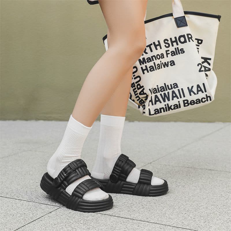 2025夏季新款凉拖鞋女士厚底踩屎感简约时尚外穿个性百搭两穿拖鞋图片