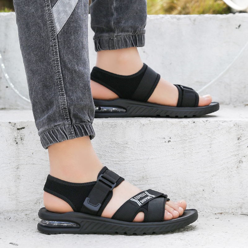 男士凉鞋男莱卡网布夏季新款露趾潮流软底休闲透气沙滩鞋5911