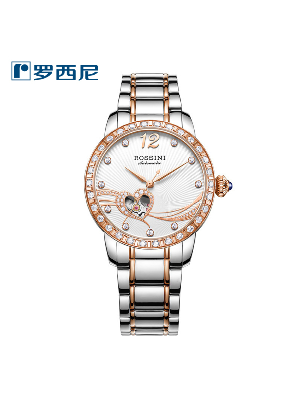 罗西尼rossini手表全自动机械女表时尚潮流正装镂空透底防水机械表女