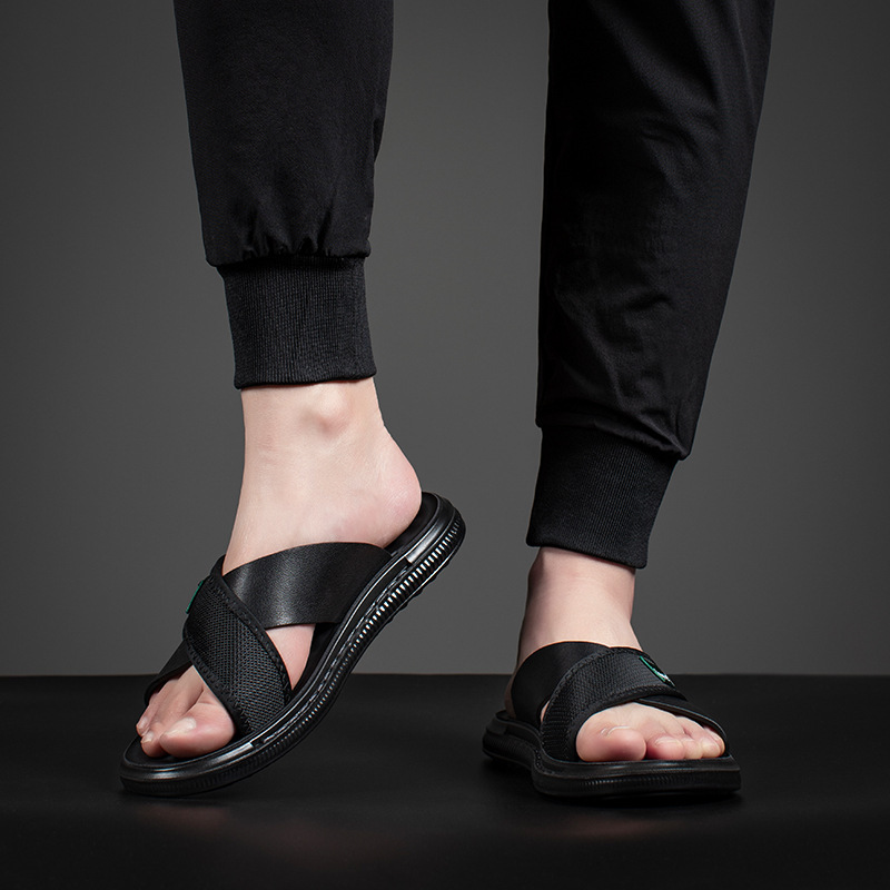 ceba拖鞋男潮2022新款夏季室外透气网布男士凉鞋乳胶软底潮流外穿拖鞋