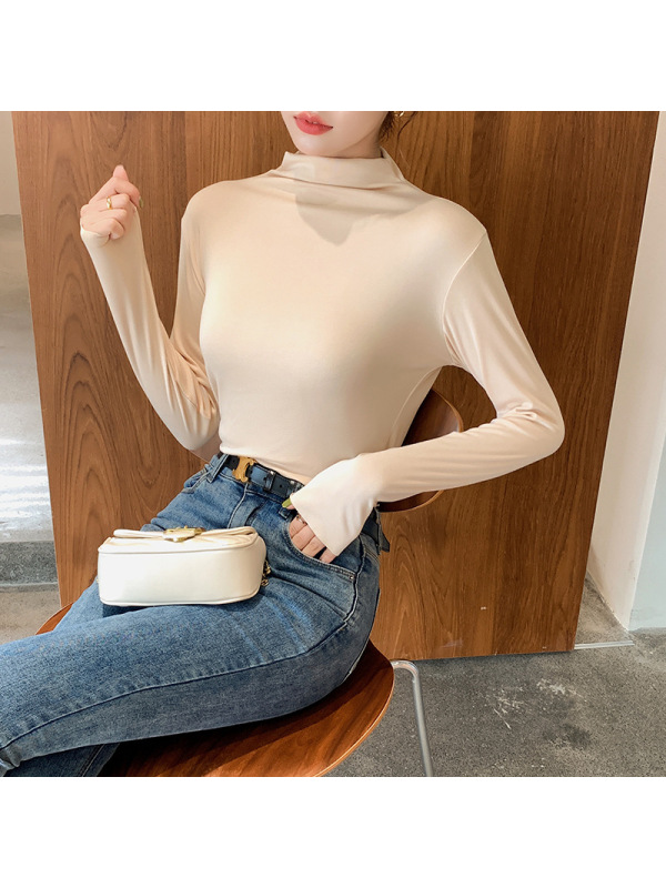 秋冬季保暖内衣女上衣中高领可外穿保暖衣长袖秋衣女打底衫女