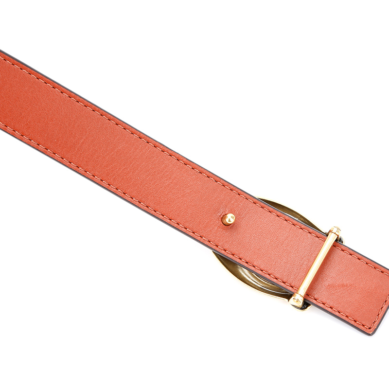 蔻驰coach奢侈品女士专柜款双面人造革配皮腰带皮带卡其色配棕色箱包