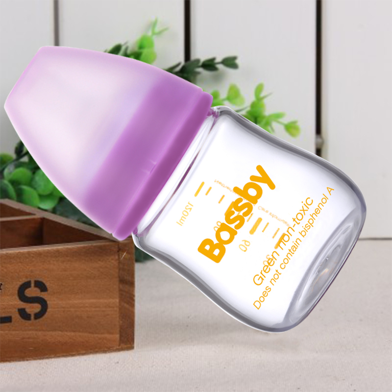 荷兰贝斯比Bassby婴儿高硼硅晶钻玻璃耐高温不含双酚A宽口异形新生儿奶瓶210ml