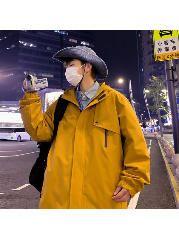 港风外套男冲锋衣男女同款2024新款户外防水防风春秋季登山钓鱼服