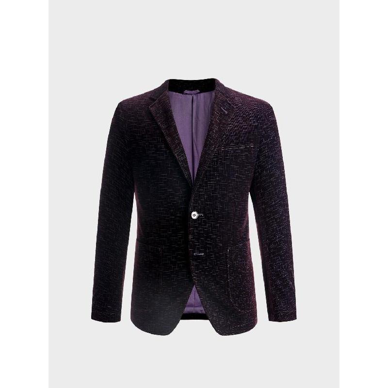 hla海澜之家时尚花纹休闲西服2018秋季新品舒适丝绒单西外套男hwxad3e