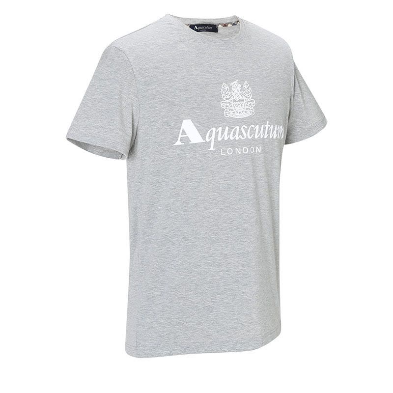 雅格狮丹AQUASCUTUM 男士T恤 LOGO印花棉质QMT001M0图片