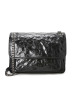 圣罗兰YSL NIKI 口盖包中号 字母LOGO褶皱皮633158银链 女士斜挎单肩包