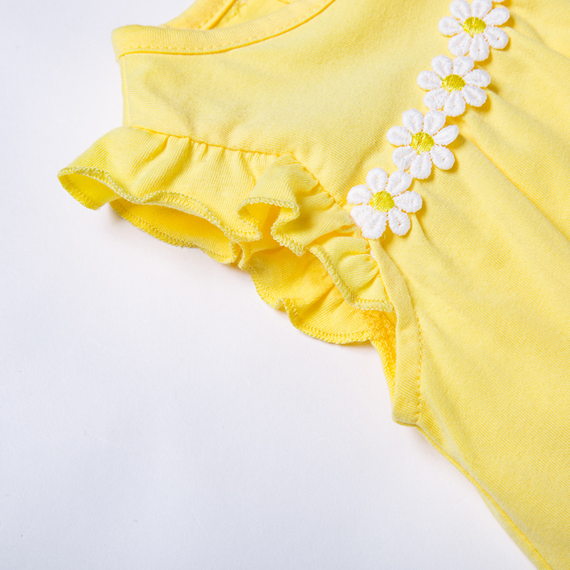 贝贝怡童装女童短袖T恤夏季婴儿衣服立体花边宝宝t恤上衣172S381