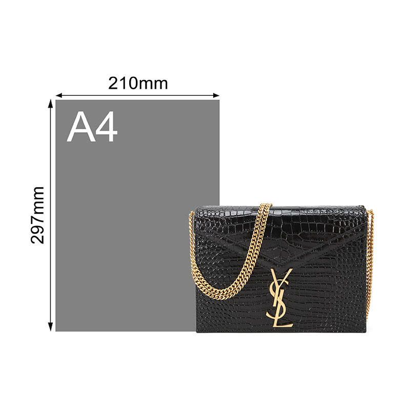预售 圣罗兰 YSL CASSANDRA 信封包迷你 字母LOGO鳄鱼压纹 女士单肩包 532750金链图片