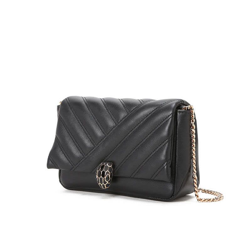 预售 BVLGARI 宝格丽 Serpenti Cabochon 单肩包 斜挎包 口盖包迷你 经典蛇头绗缝皮288755图片