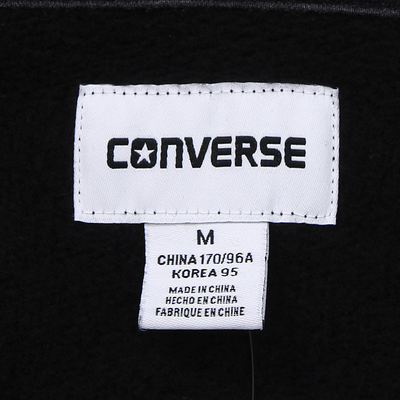 CONVERSE匡威男装卫衣连帽拉链针织运动休闲外套10004627 L 黑色
