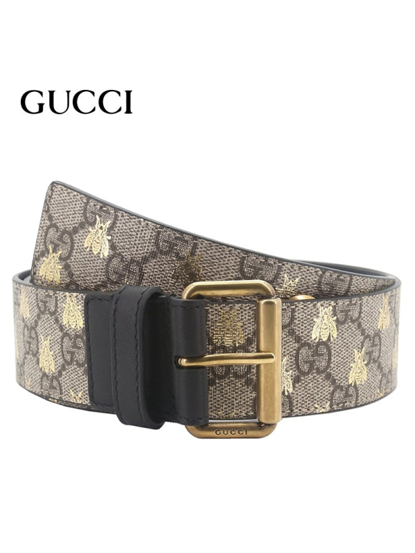 gucci古驰男士皮带小蜜蜂板扣腰带奢侈品皮带男