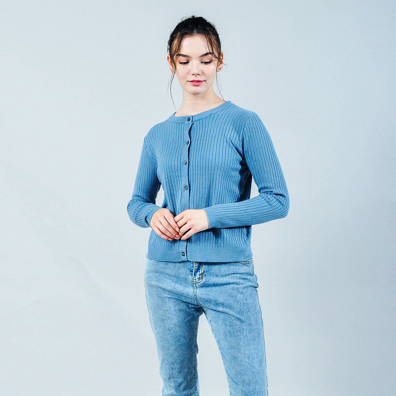 拉夏贝尔7m莫丽菲尔2020早秋款针织衫外套女薄款长袖圆领多色9047m0