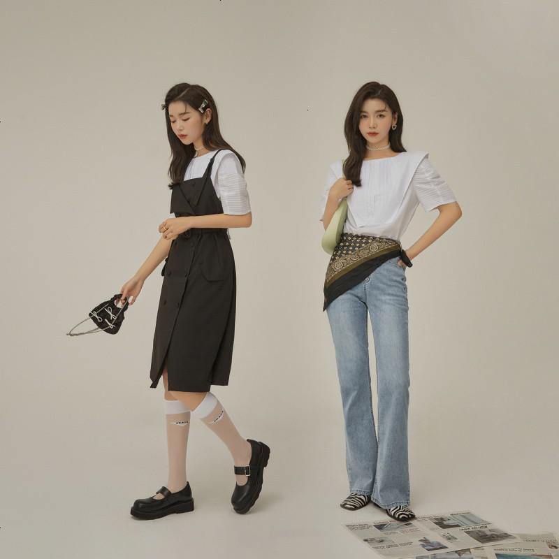 OtherMix小众百褶雪纺衫2021年夏季新款设计感圆领灯笼短袖女上衣
