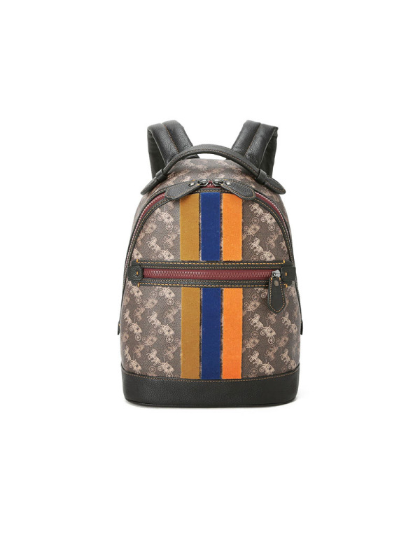 20新款 COACH\蔻驰 马车印花双肩包 马车印花PVC