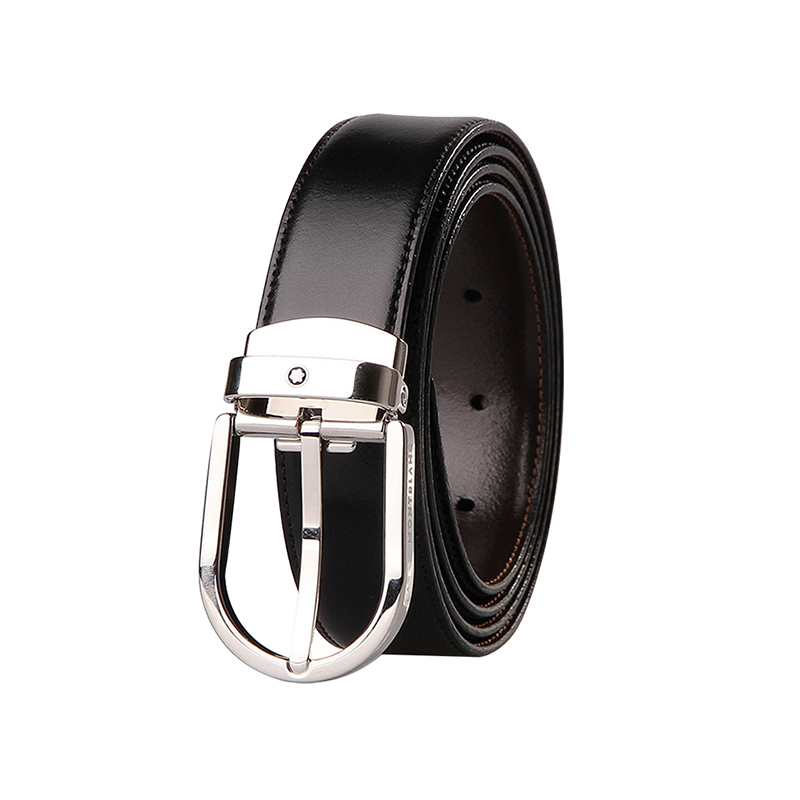montblanc万宝龙男士经典系列牛皮椭圆形针扣皮带腰带箱包配件120cm