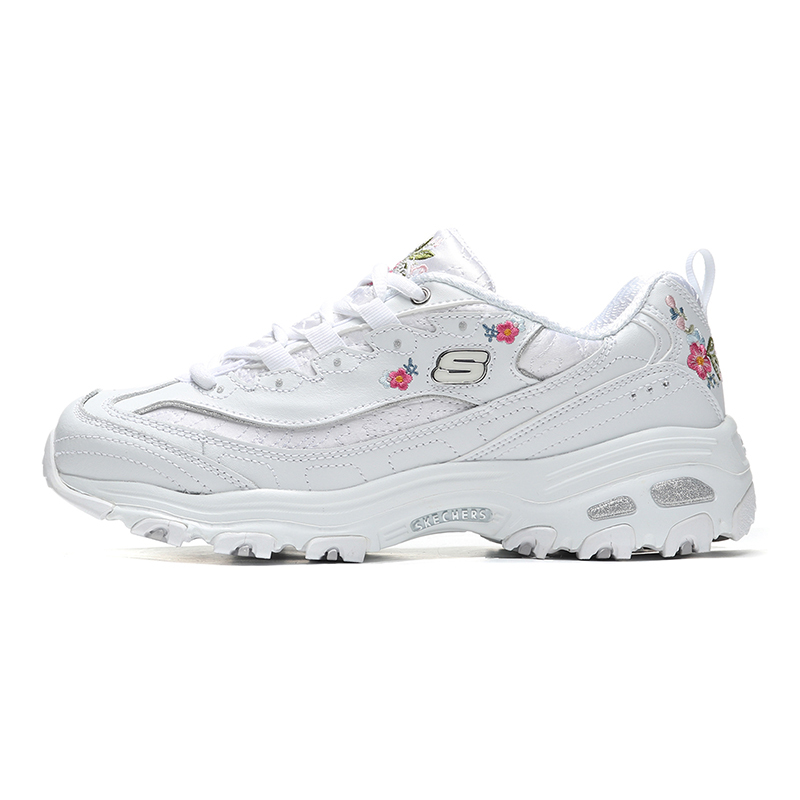 Skechers斯凯奇女鞋熊猫鞋花朵刺绣复古松糕鞋老爹鞋11977