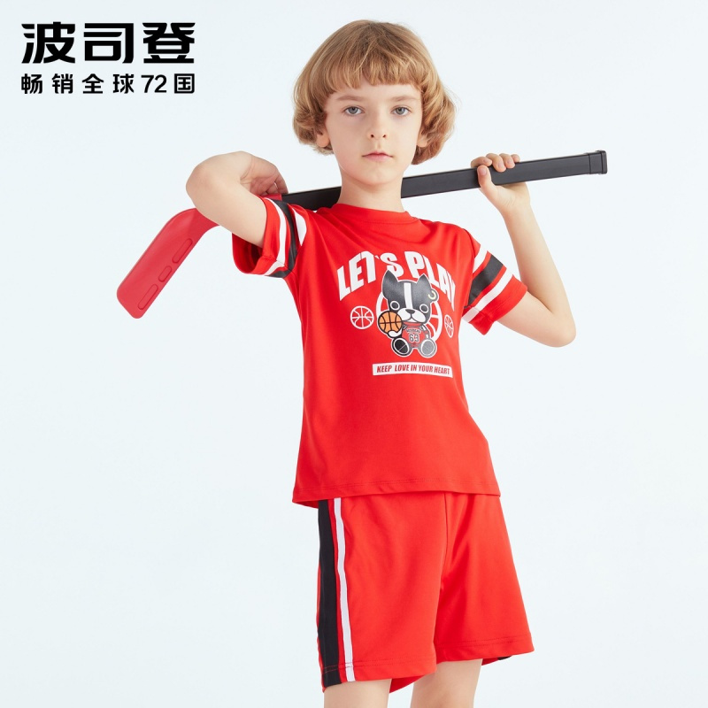 波司登童装套装夏季儿童运动短袖T恤短裤套装