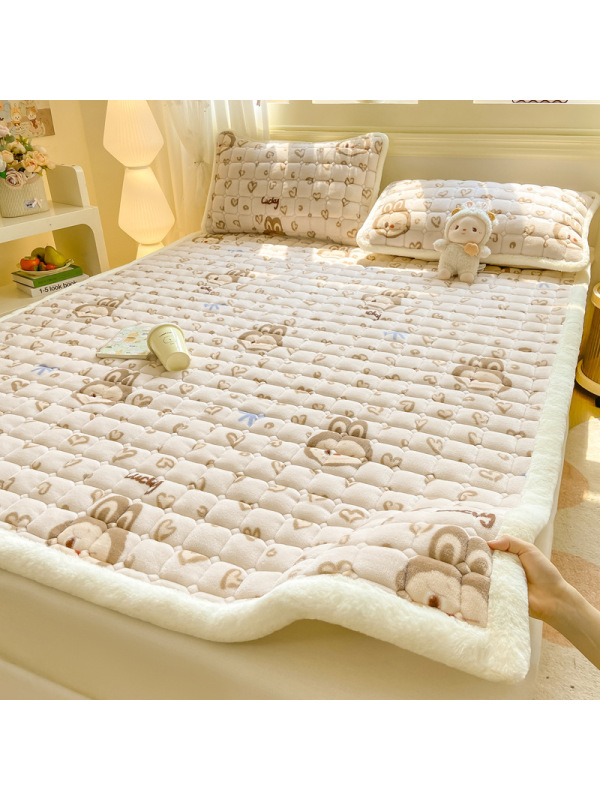 加厚毛绒牛奶绒床褥床垫家用冬季卧室软垫子保暖宿舍学生单人毛毯