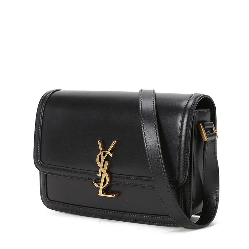 预售 圣罗兰YSL SOLFERINO 口盖包中号 字母LOGO光面皮 女士单肩包 634305金扣图片
