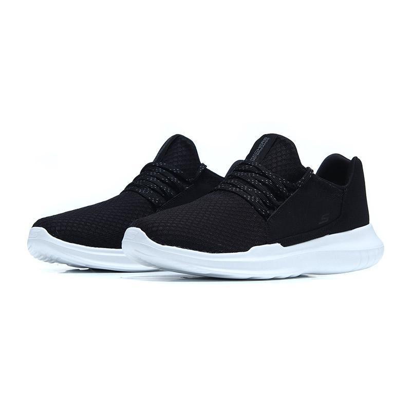 Skechers斯凯奇男鞋跑步鞋网面轻便系带休闲运动鞋54362 54362/BKW黑色+白色