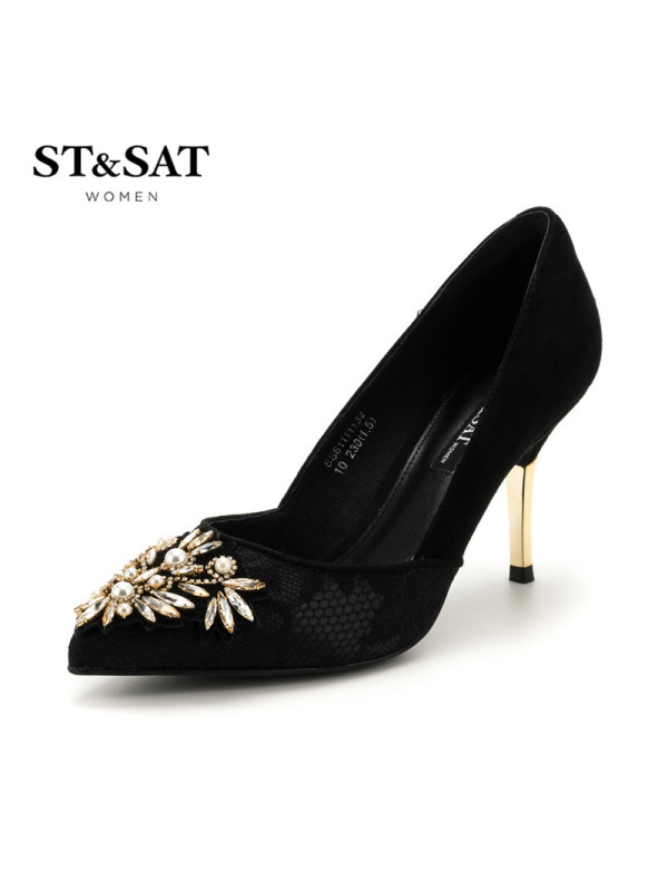 St&Sat/星期六商场同款尖头高跟女单鞋SS81111132