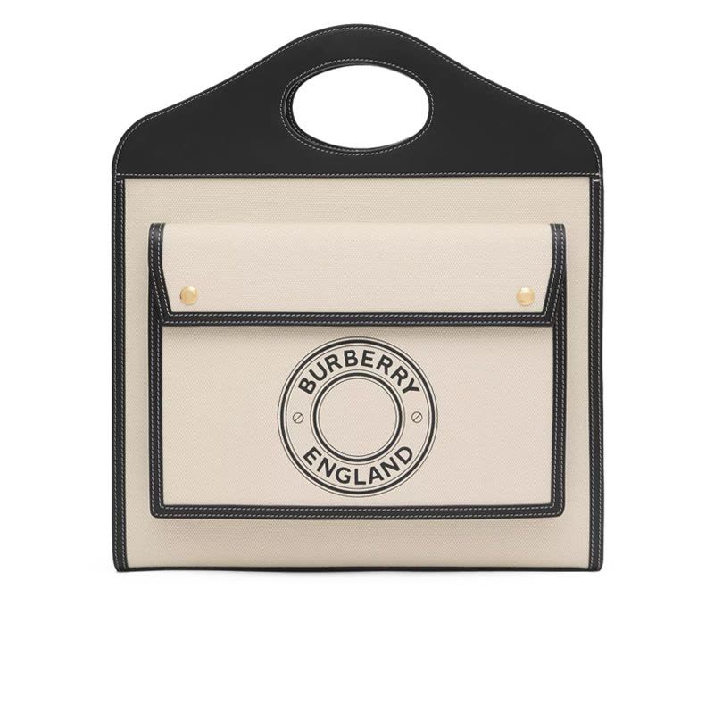BURBERRY 博柏利 Pocket 手提包徽标中号 圆形徽标帆布织物8028041图片