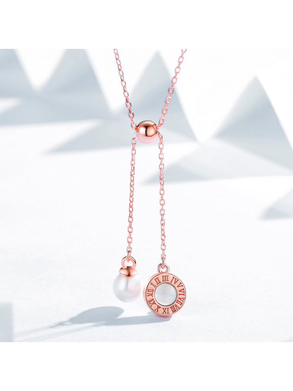 佰色传情BRIR淡水珍珠项链女潮纯银锁骨链网红银2020新款