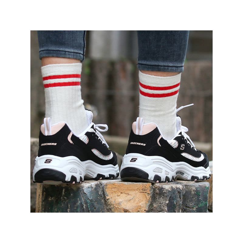 SKECHERS(斯凯奇)2019D\’LITES系列时尚绑带运动鞋春季女子休闲鞋13144-BKLP图片
