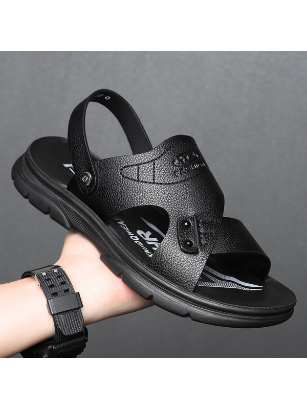 厚底休闲凉鞋男夏季拖鞋新款软底超纤乳胶垫沙滩鞋户外两用凉拖鞋