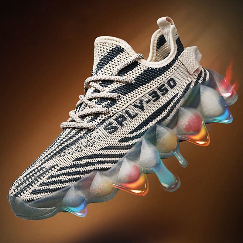 Ceba爆米花底舒适跑步2022春季新款飞织椰子鞋休闲运动鞋网面透气男鞋图片