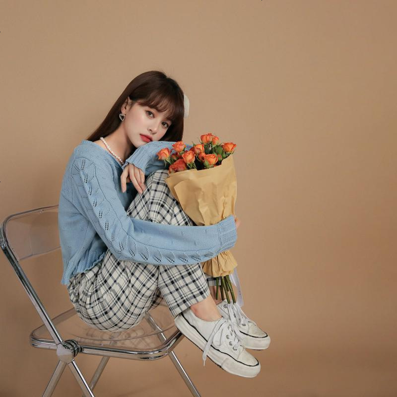 【新疆棉】OtherMix法式针织外套2021年新款春季开衫短款上衣女潮