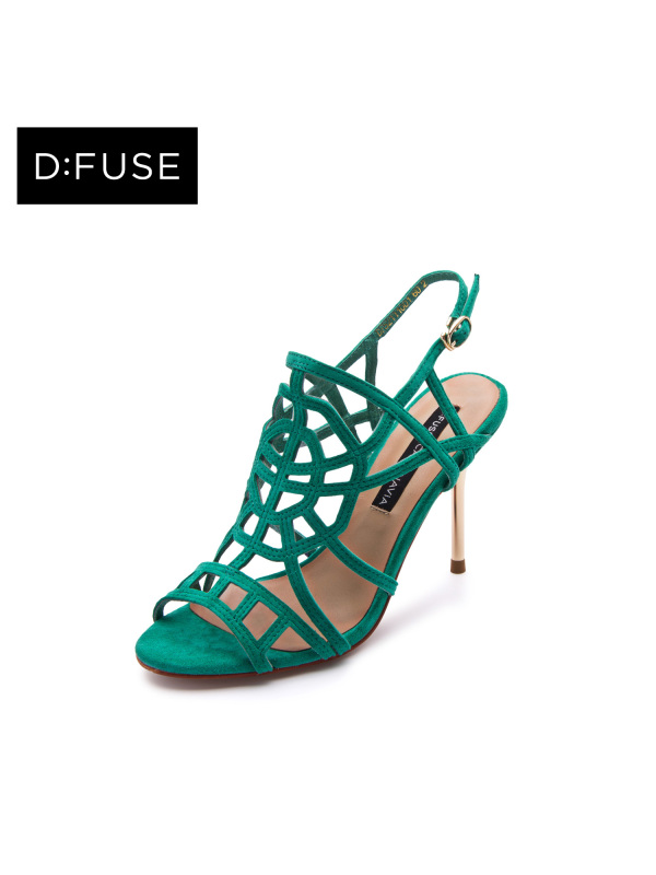D：Fuse/迪芙斯羊反绒金属凉鞋女鞋子DF52111001_jmd36 60绿色 37
