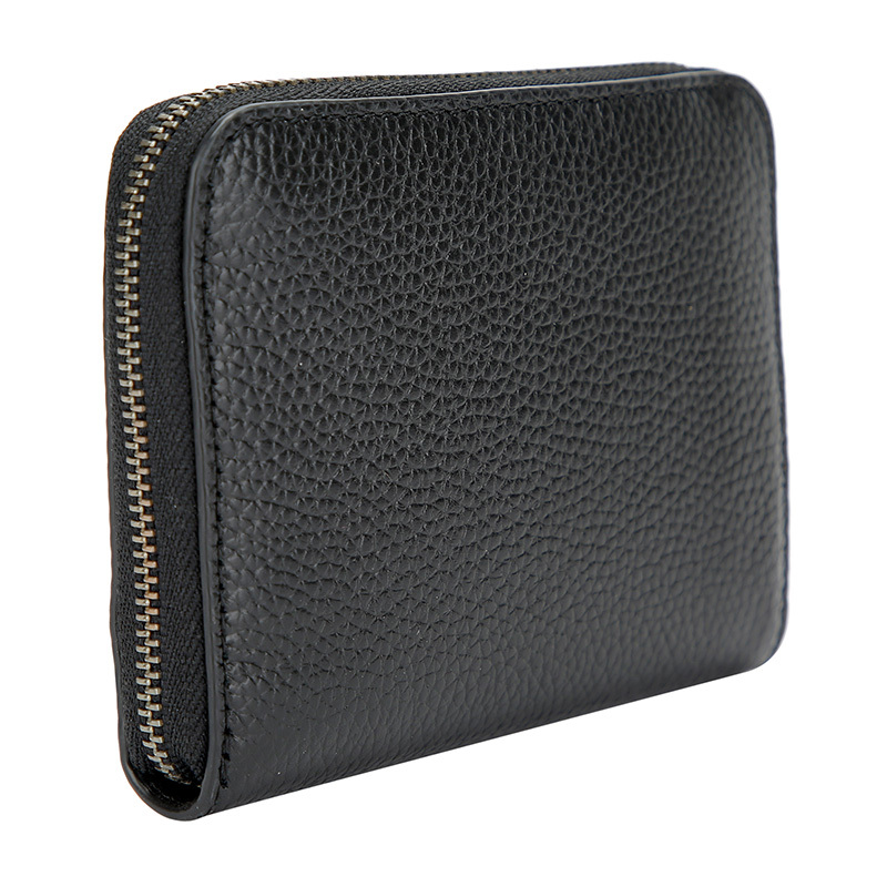 coach蔻驰奢侈品女士专柜款黑色皮革短款钱包钱夹69813gmm2