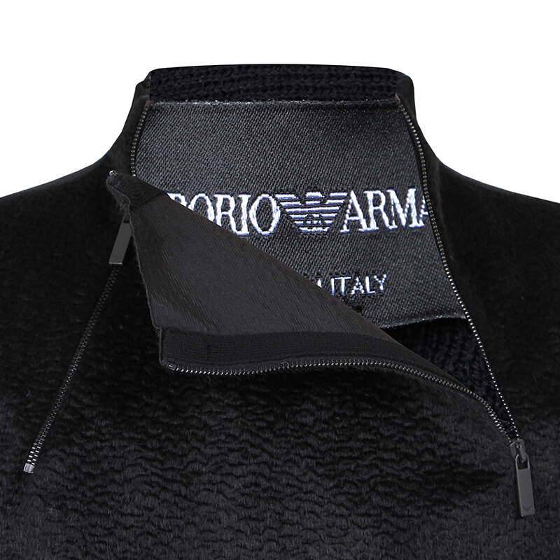 EMPORIO ARMANI 阿玛尼EA 男士保暖双拉链立领羊毛衫针织衫 P1M23M P132M 999