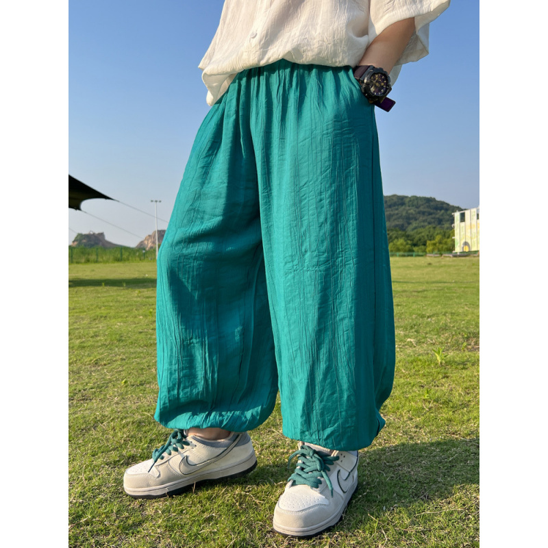 男童夏装薄款裤子2025新款防蚊裤儿童宽松夏季冰丝裤中大童长裤潮