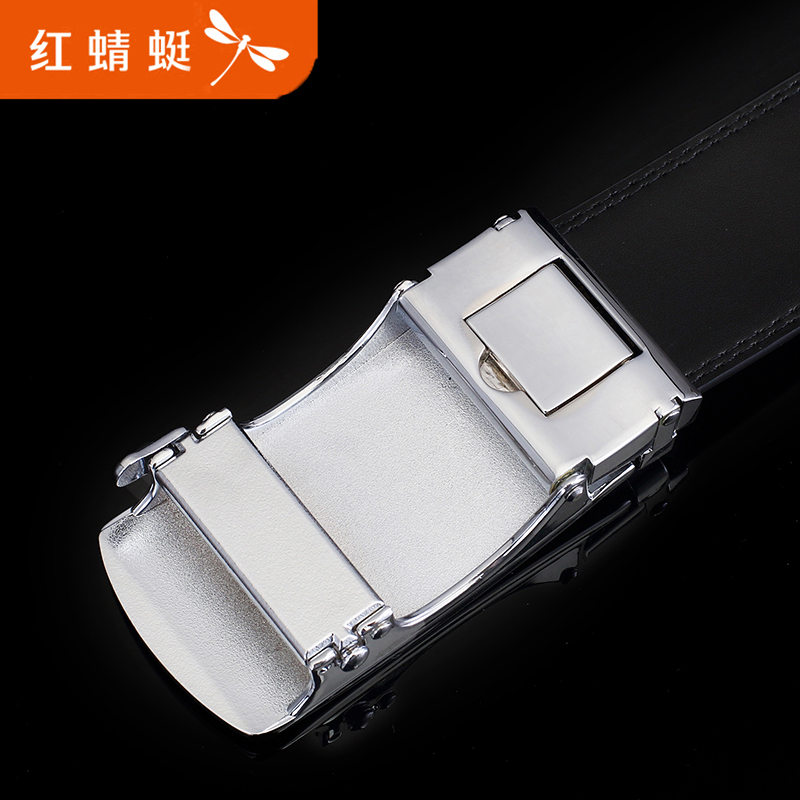 红蜻蜓男皮带真皮自动扣腰带韩版潮休闲中年商务二层牛皮裤腰带5982B2027