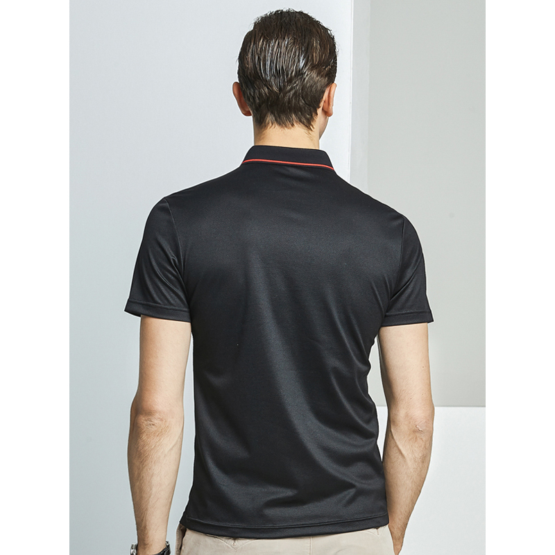 雅鹿男士短袖t恤2019夏款绣花翻领t恤polo衫男