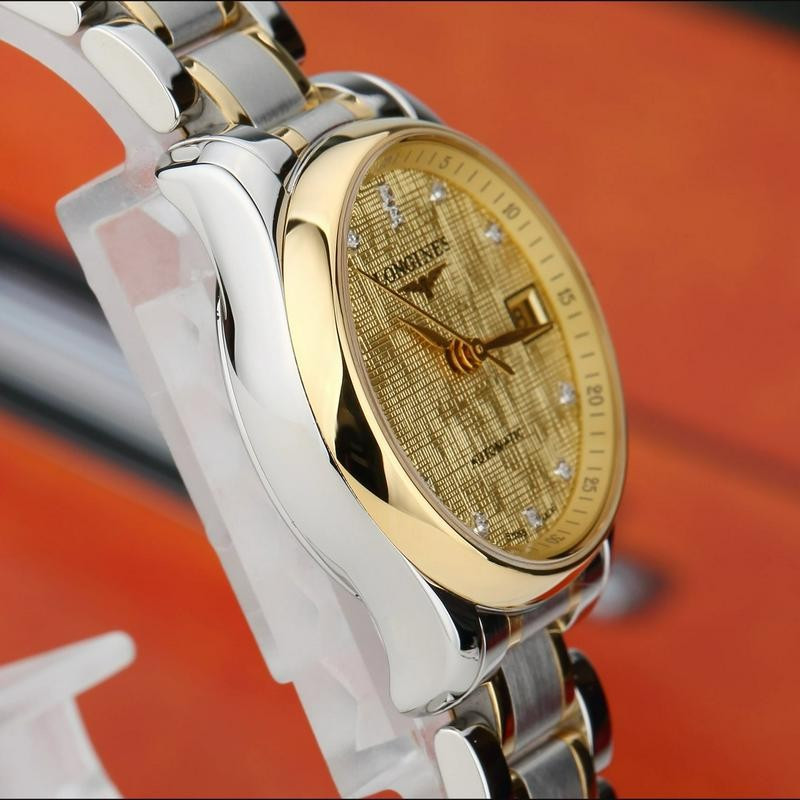 预售款瑞士浪琴longines名匠系列自动机械表女士手表钢带金色l2