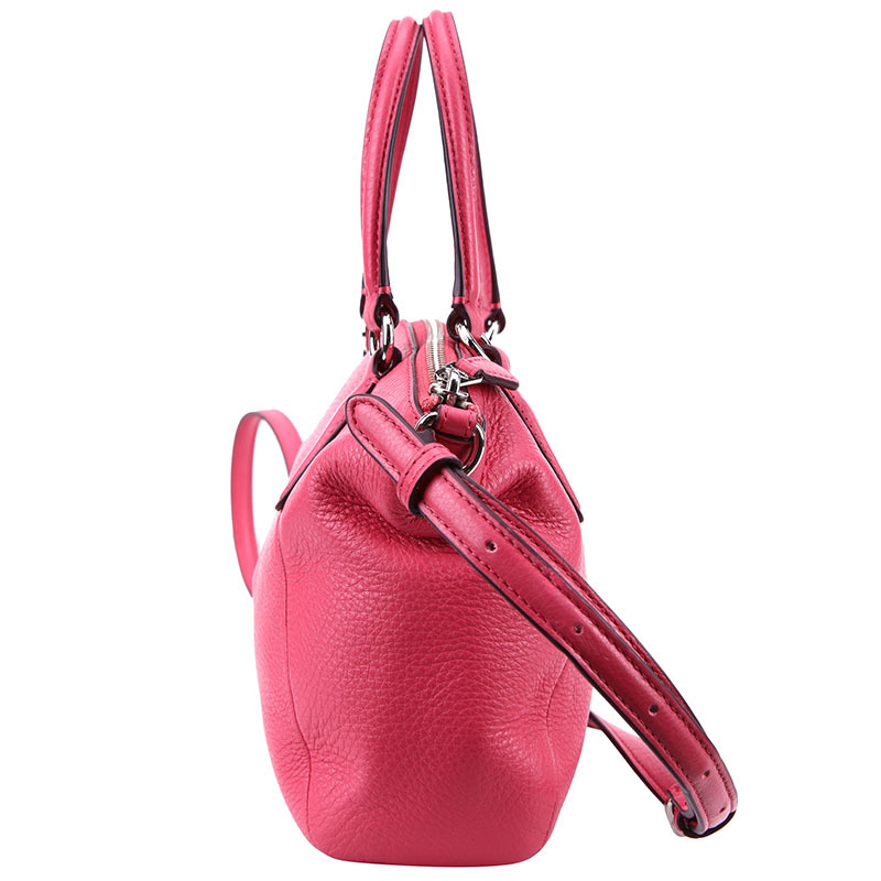 coach蔻驰女包樱桃红色皮质手提单肩包f57563svsy