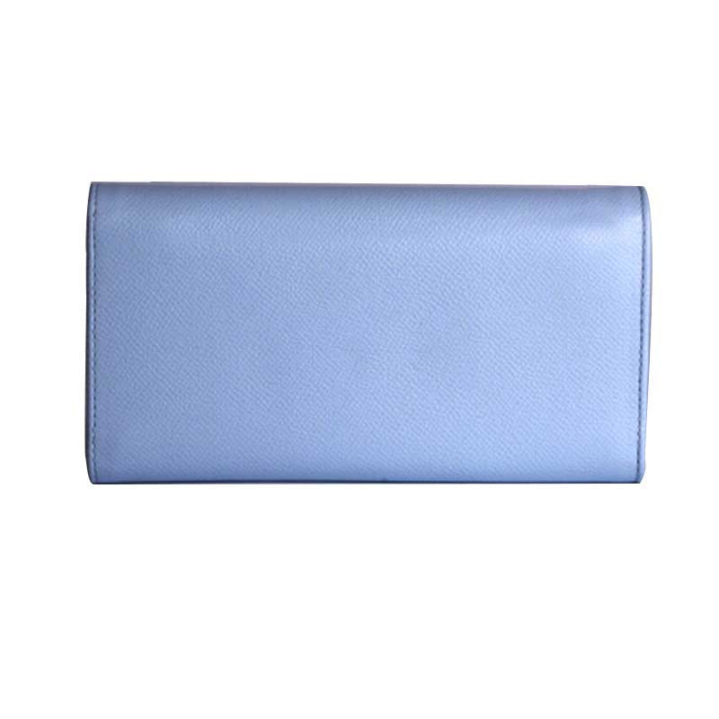 Ferragamo 菲拉格慕钱包 女浅蓝色牛皮压纹长款休闲手拿包22C881 0683193